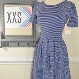 Classic Blue Striped LuLaRoe Amelia Dress